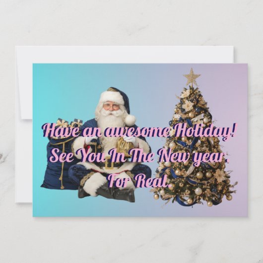 Holidays greeting with Tree And Santa claus Feestdagenkaart (Voorkant)