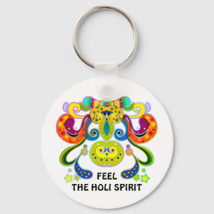 holiES - abstracte vrolijke heilige Koe + uw ideeë Sleutelhanger