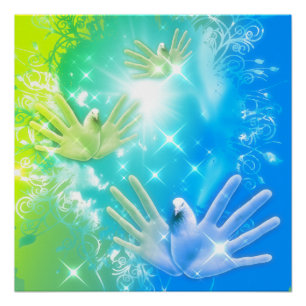 holiES - Flying Hands Pigeons ART Perfect Poster