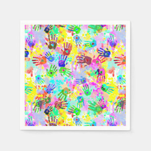 holiES - handen spatten gekleurd grijppatroon 2 Servetten