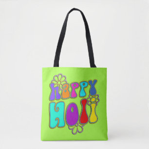 holiES - HAPPY HOLI gekleurde omtrek bloemen 1 Tote Bag