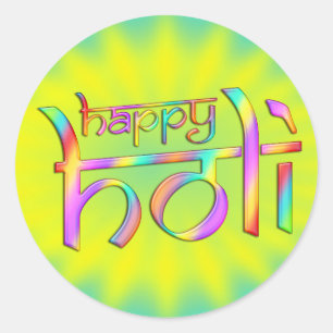 holiES - HAPPY HOLI gekleurde verlopen 1 Ronde Sticker