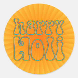 holiES - HAPPY HOLI simpelweg gekleurd overzicht 1 Ronde Sticker