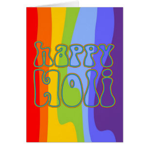 holiES - HAPPY HOLI simple contour coloré 1
