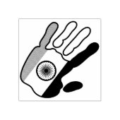 holiES - India Flag Hand + uw ideeën Rubberstempel (Afrduk)