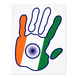 holiES - India Flag Hand voor uw muur Foto Afdruk