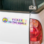 holiES - kleurrijk PEACE-teken + uw ideeën Bumpersticker (Op Truck)