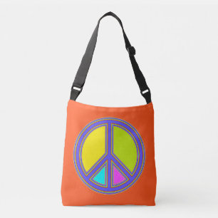 holiES - kleurrijk PEACE-teken + uw ideeën Crossbody Tas