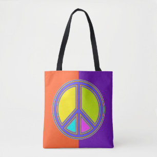 holiES - kleurrijk PEACE-teken + uw ideeën Draagtas