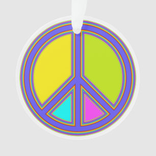 holiES - kleurrijk PEACE-teken + uw ideeën Ornament