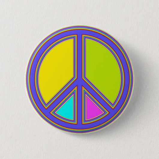 holiES - kleurrijk PEACE-teken + uw ideeën Ronde Button 5,7 Cm (Voorkant)