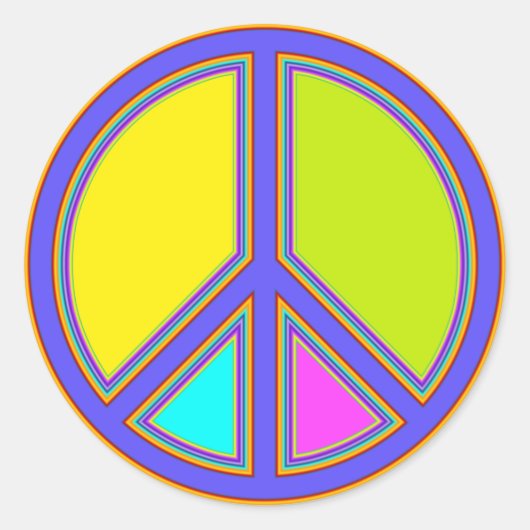 holiES - kleurrijk PEACE-teken + uw ideeën Ronde Sticker (Voorkant)