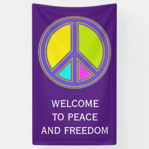 holiES - kleurrijk PEACE-teken + uw ideeën Spandoek