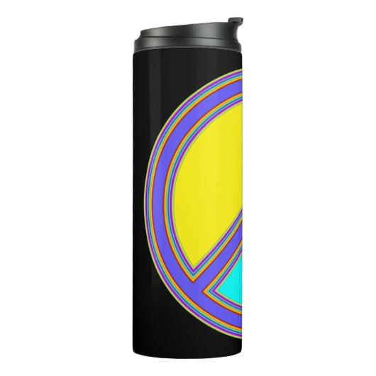 holiES - kleurrijk PEACE-teken + uw ideeën Thermosbeker (Gedraaid links)