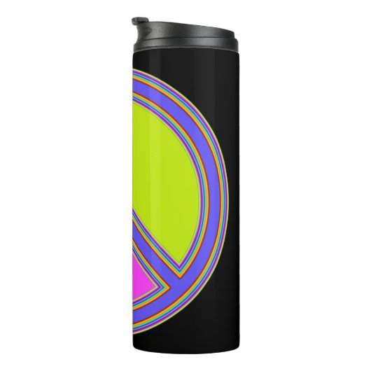 holiES - kleurrijk PEACE-teken + uw ideeën Thermosbeker (Geroteerd rechts)