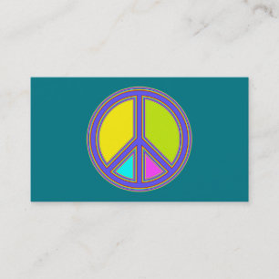 holiES - kleurrijk PEACE-teken + uw ideeën Visitekaartje