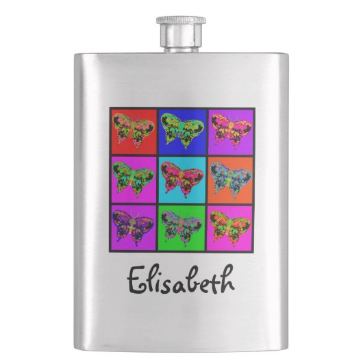 holiES - Psychedelic Butterflies Mosaic Heupfles (Voorkant)