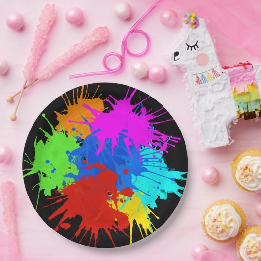 holiES - Splashes 2 + uw ideeën Papieren Bordje (Feest)