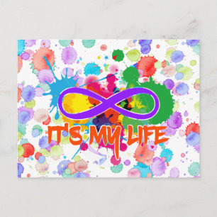 holiES - Splatter multicolored 1 + uw backgr. Briefkaart