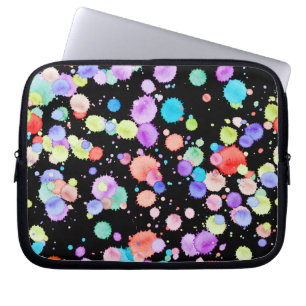 holiES - Splatter multicolored 1 + uw backgr. Laptop Sleeve