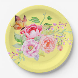 holiES - Waterverf Spring Flowers Bouquet 2 Papieren Bordje