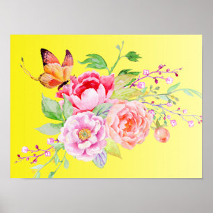 holiES - Waterverf Spring Flowers Bouquet 2 Poster