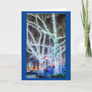 HOLIGHT-UP VAN DE HOLIDAAGKAART 's nachts/MERRY CH Feestdagen Kaart