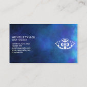 Holistic Celestial Moon Third Eye Nebula Blue Busi Visitekaartje (Achterkant)