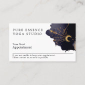 Holistic Celestial Sun & Moon Dark Ink Monogram Afsprakenkaartje (Voorkant)