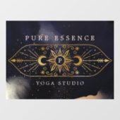 Holistic Celestial Sun & Moon Dark Ink Monogram Raamsticker (Vel)