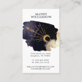 Holistic Celestial Sun & Moon Dark Ink Monogram Visitekaartje (Achterkant)