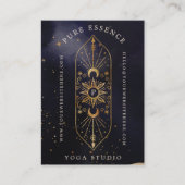 Holistic Celestial Sun & Moon Dark Ink Monogram Visitekaartje (Voorkant)