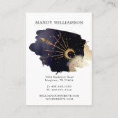 Holistic Celestial Sun & Moon Dark Ink Monogram Visitekaartje (Achterkant)