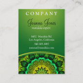 Holistic Green mandala, Blooming Forest Guardians Visitekaartje (Achterkant)