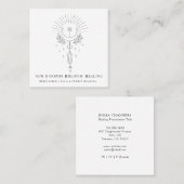 Holistic Healing Moon Crystals Vierkante Visitekaartje (Voorkant / Achterkant)