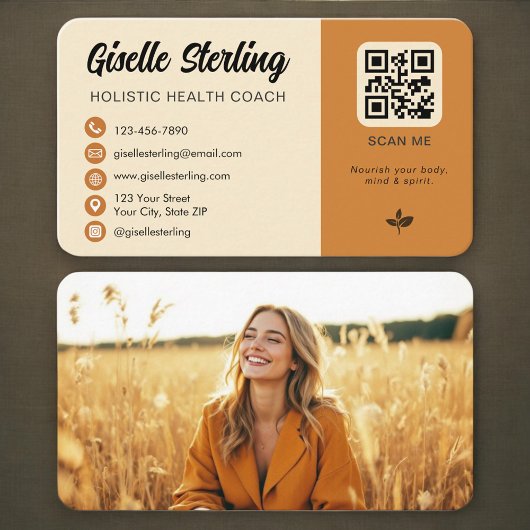 Holistic Health Coach QR Code Photo Visitekaartje