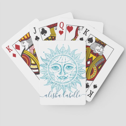 Holistische en mooie Keltische zonnezijde en sterr Pokerkaarten (Achterkant)