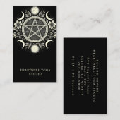 Holistische Hemelse Zon Maan Zwart Visitekaartje (Voorkant / Achterkant)