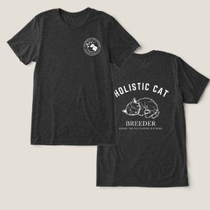 Holistische kattenfokker Unisex White Design Tri-Blend Shirt