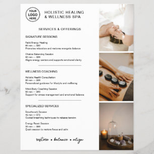 Holistische Wellness Diensten Menu Logo Foto QR