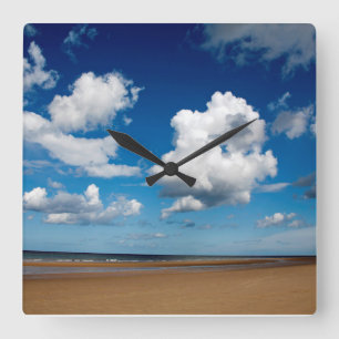 Holkham Beach Norfolk England Poster Vierkante Klok
