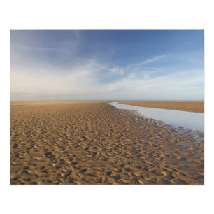 Holkham Beach Norfolk Minimalistische Kust Landsch Foto Afdruk