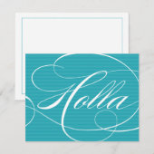 HOLLA BLUE SCRIPT | CARTES DE CORRESPONDANCE (Devant / Derrière)