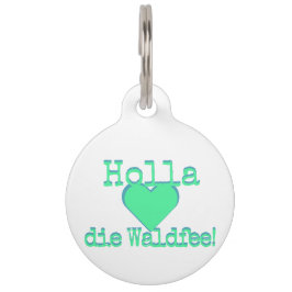 Holla die Waldfee – Dog Collar Hundehalsband neon Huisdierpenning