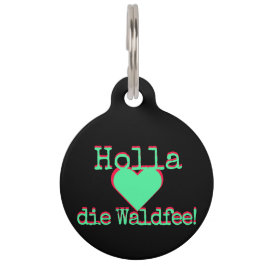 Holla die Waldfee – Dog Collar Hundehalsband neon Huisdierpenning