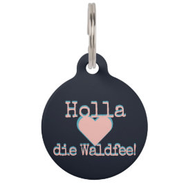 Holla die Waldfee – Dog Collar Hundehalsband neon Huisdierpenning