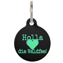 Holla die Waldfee – Dog Collar Hundehalsband neon Huisdierpenning