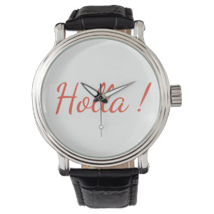 Holla ! Montre vintage en cuir noir