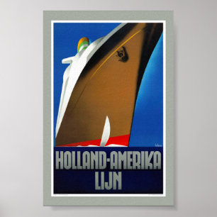 Holland America Line Nederland Vintage Poster