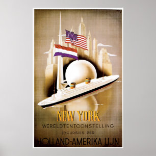 Holland America Line Ship Advertisement Poster